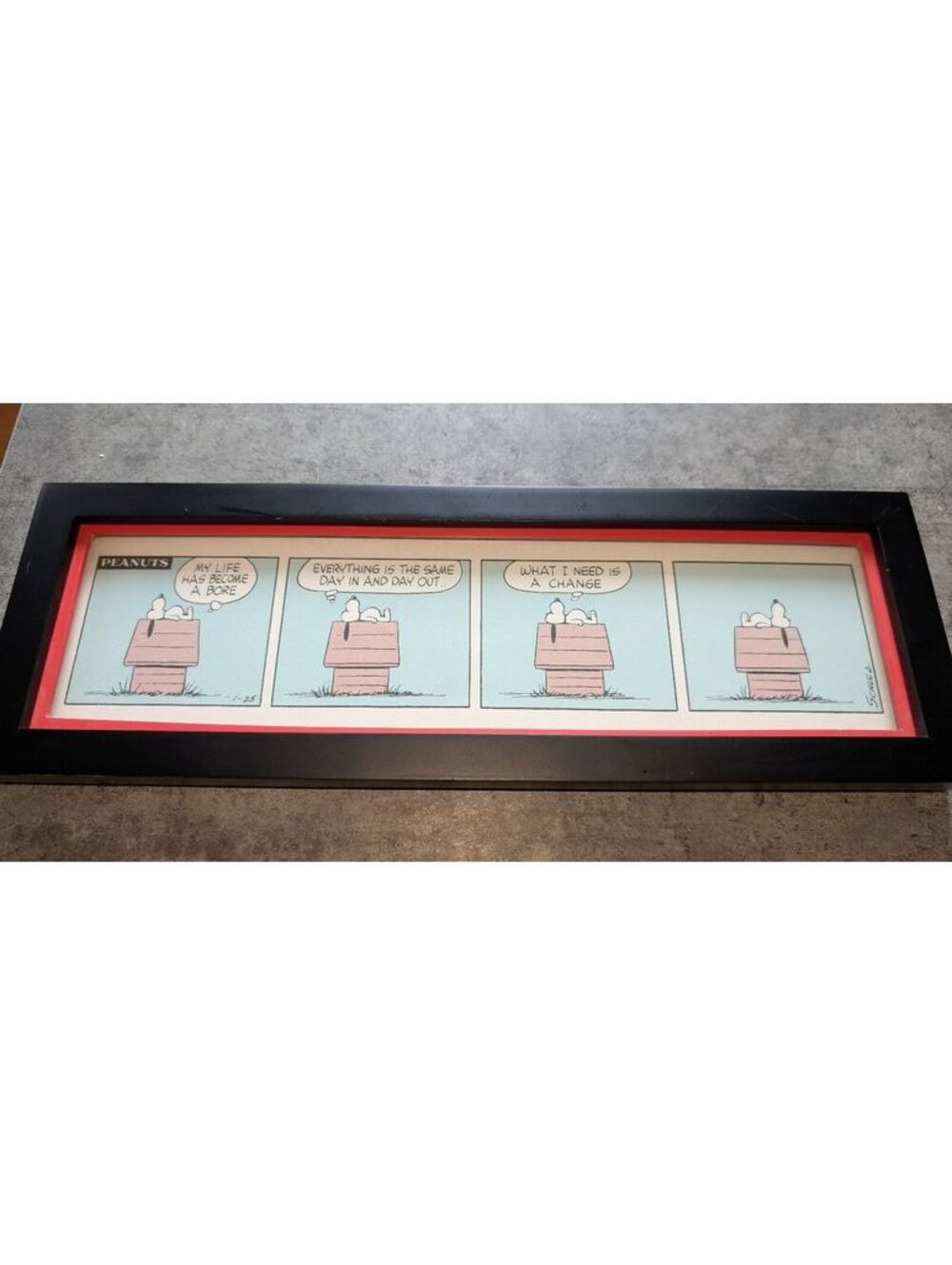 Hallmark Peanuts Snoopy Charles Schulz Framed Print Art Print 5x15 Cartoon Strip